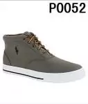 polo ralph lauren oiled suede high top boat chaussures in lt p0052 gris ed